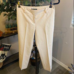 Petite Ivory Cropped Trouser Pleated Pants